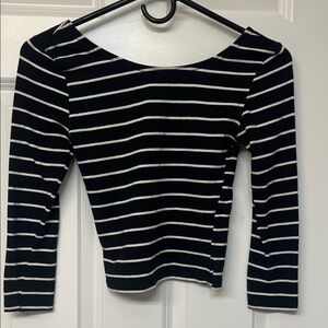 H&M Striped Black and White Women's Top